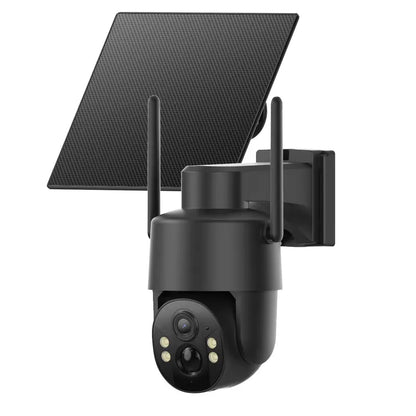 [Techvibes]4G Solar Powered Digital Security Camera with 4MP HD Lens, Color Night Vision, Built-In Cellular Card, Remote Monitoring, IP65 Protection, No Wifi Outdoor Camera for Farm/Home (4G LTE Data Service Requires Activation)