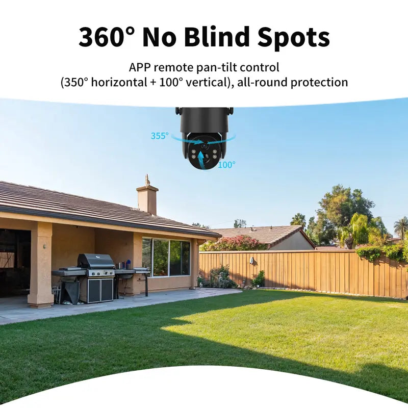 [Techvibes]4G Solar Powered Digital Security Camera with 4MP HD Lens, Color Night Vision, Built-In Cellular Card, Remote Monitoring, IP65 Protection, No Wifi Outdoor Camera for Farm/Home (4G LTE Data Service Requires Activation)