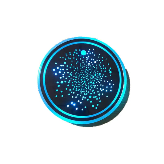 Hugexpen 7-Color Mood Light Rechargeable LED Cup Holder Lights (1PCS/2PCS/4PCS), Cup-Holder Glow Coaster Inserts, Automotive Interior Stowing & Tidying Decor, Aesthetic Teen Car Accessory, 7Color Mood Light